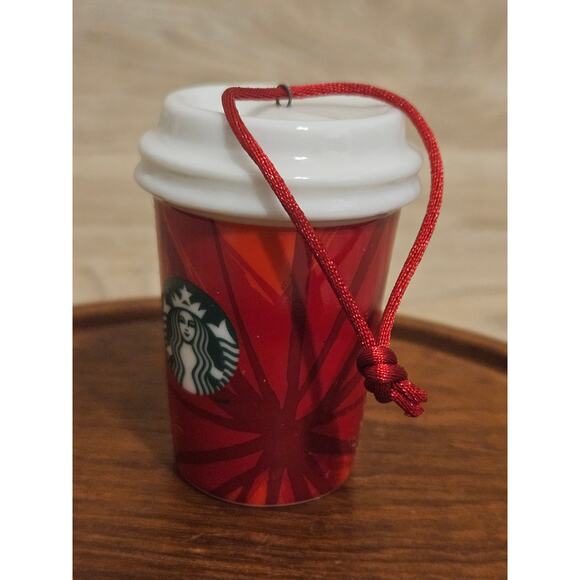 Starbucks 2014 Limited Edition Ceramic Red Mini Hot Cup Christmas Ornament - Picture 3 of 6